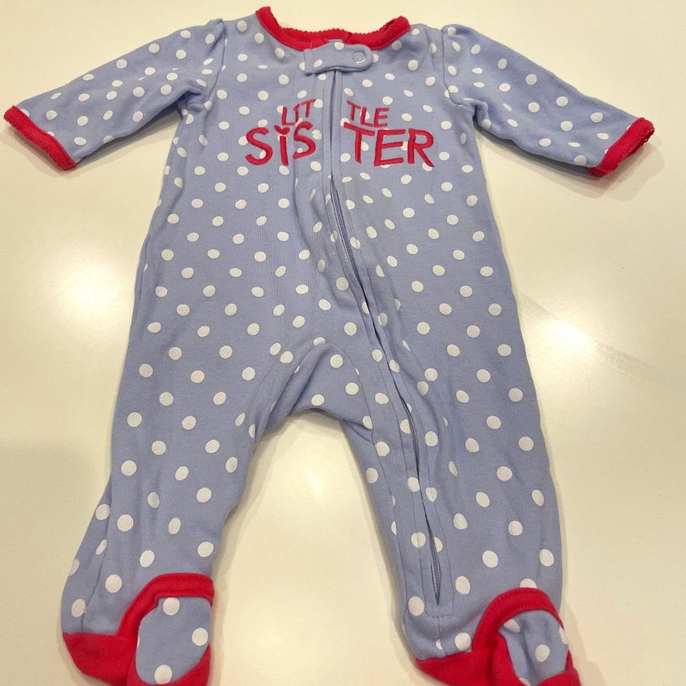 Little Sister Footed Onesie